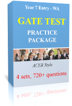 Yr 7 Entry - WA - GATE Test Practice (ACER Style, 4 sets, 720+ questions)