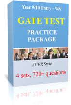 Yr 9/10 Entry - WA - GATE/ASET Test Online Practice Pack (4 sets, 720 questions)
